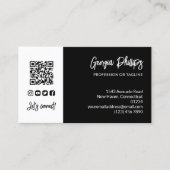 Zwarte witte QR-code Foto Sociale media pictogramm Visitekaartje (Voorkant)