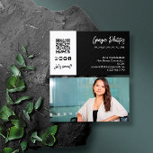 Zwarte witte QR-code Foto Sociale media pictogramm Visitekaartje