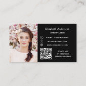 Zwarte witte QR-codetoestel Visitekaartje (Achterkant)