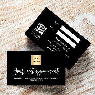 Zwarte witte QR-kaart voor zakelijke logo Kortingskaartje