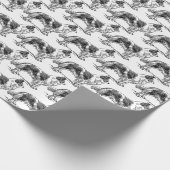  zwarte witte rand Collie Dog Cadeaupapier (Hoek)