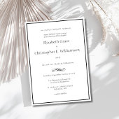 Zwarte witte rand Minimale moderne formele bruilof Kaart