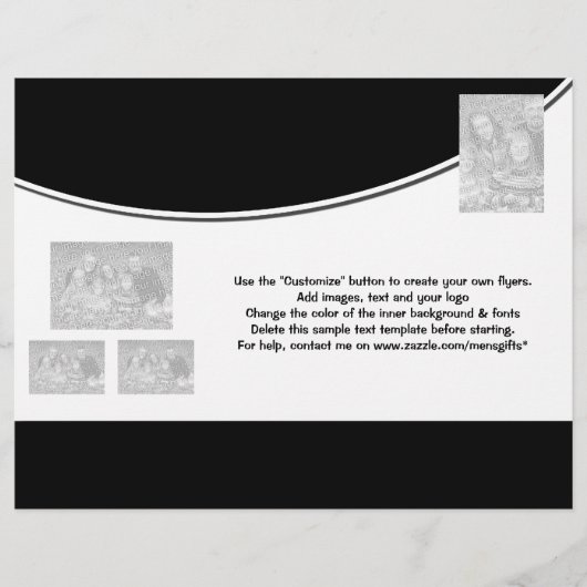 Zwarte witte reclameboodschap voor de sjabloon van flyer (Voorkant)