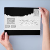 Zwarte witte reclameboodschap voor de sjabloon van flyer (Hand)