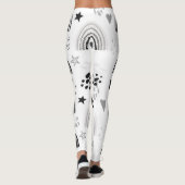 Zwarte witte regenboog minimale leggings (Achterkant)
