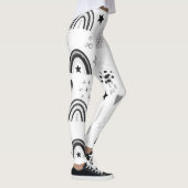 Zwarte witte regenboog minimale leggings (Rechts)