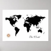 zwarte&witte reiswereld_kaart poster (Voorkant)