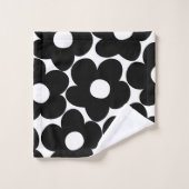 Zwarte & Witte Retro Daisies #1 #decor #art Bad Handdoek (Wasdoekje)