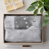  zwarte witte retro Girl Polka Dot Bikini Tissuepapier (Geschenk)