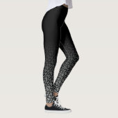 Zwarte & Witte Retro Rond gemaakte Vierkante Leggings (Rechts)