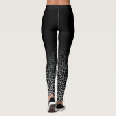 Zwarte & Witte Retro Rond gemaakte Vierkante Leggings (Achterkant)