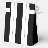 Zwarte witte retro strepen verjaardag gunsten aang bedankdoosjes (Achterkant)