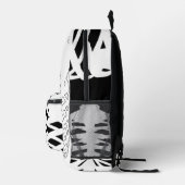 Zwarte witte ribben skelet bedrukte rugzak (Rechts)