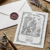 Zwarte Witte Ridder Bruid Kasteel Gotische Bruilof Save The Date