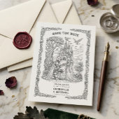 Zwarte Witte Ridder Bruid Kasteel Gotische Bruilof Save The Date