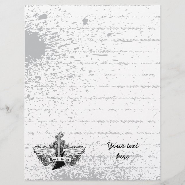 Zwarte witte rockster, elektrische gitaarvleugels (Voorkant)