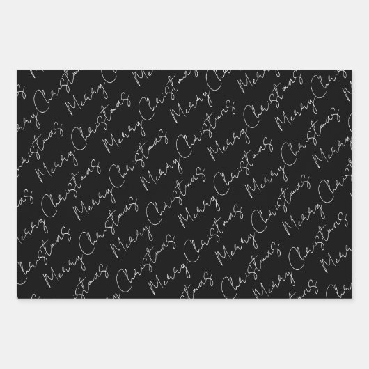 Zwarte, witte, rode kerstfeestdag inpakpapier vel (Voorkant 2)