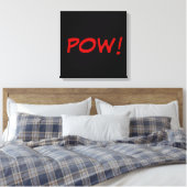 Zwarte witte rode pow! Comic Graphic Retro  Canvas Afdruk (Insitu (Slaapkamer))