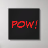 Zwarte witte rode pow! Comic Graphic Retro  Canvas Afdruk (Voorkant)