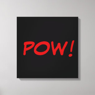 Zwarte witte rode pow! Comic Graphic Retro  Canvas Afdruk