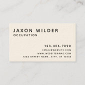 Zwarte witte roke Cloud Jaguar Minimal Rustic Visitekaartje (Achterkant)