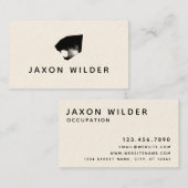 Zwarte witte roke Cloud Jaguar Minimal Rustic Visitekaartje (Voorkant / Achterkant)