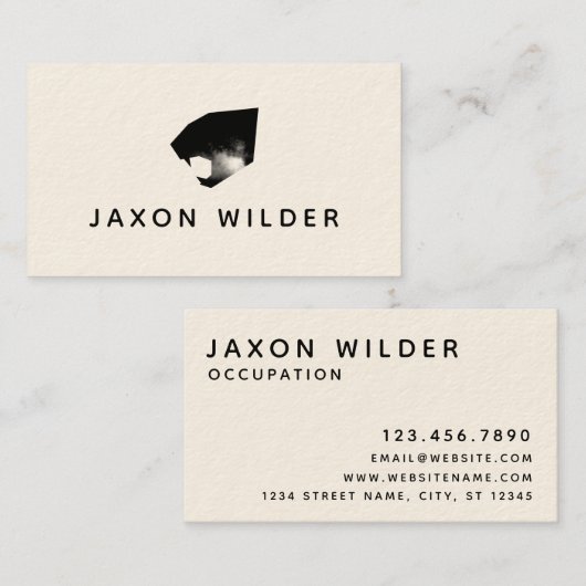 Zwarte witte roke Cloud Jaguar Minimal Rustic Visitekaartje (Voorkant / Achterkant)