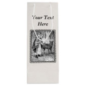 zwarte witte Rood met houten tekening Tekening Wijn Cadeautas (Achterkant)