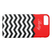 Zwarte witte rovron met oogstende zwarte kaas op a Case-Mate iPhone case (Achterkant (Horizontaal))