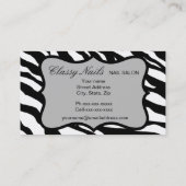 Zwarte, witte, roze en grijze Zebra & Cheetah Skin Visitekaartje (Achterkant)