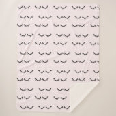 Zwarte witte roze Eyelashes Sherpa Deken (Voorkant)