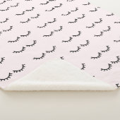 Zwarte witte roze Eyelashes Sherpa Deken (3/4)