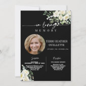 Zwarte witte Rozen begrafenis herdenkingsdienst fo Kaart (Voorkant)