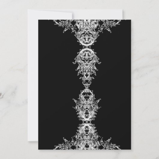 Zwarte witte Rozen Skeleton Skull Engagement Party Kaart (Achterkant)
