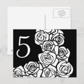zwarte witte rozen Tabelnummer Briefkaart (Voorkant / Achterkant)