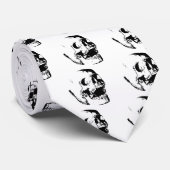 Zwarte witte schedel stropdas (Opgerold)