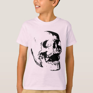 Zwarte witte schedel t-shirt