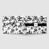 Zwarte & Witte Schedels Skelet Schedel Bruiloft Gastenboek (Volledig)