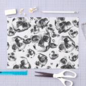Zwarte & Witte Schedels Skelet Schedel Kunst Patro Tissuepapier (Craft)