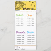 Zwarte witte schetskunst organische veganistische  menu (Voorkant)