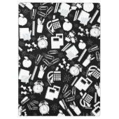 Zwarte Witte school Voorraden Patroon LeraarStuden Klembord (Achterkant)