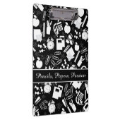 Zwarte Witte school Voorraden Patroon LeraarStuden Klembord (Rechts)