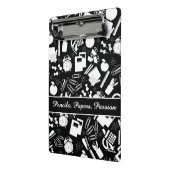 Zwarte Witte school Voorraden Patroon LeraarStuden Mini Klembord (Angled2)