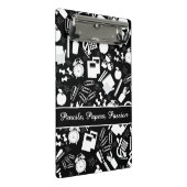 Zwarte Witte school Voorraden Patroon LeraarStuden Mini Klembord (Schuin)