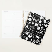 Zwarte Witte school Voorraden Patroon LeraarStuden Planner (Display)