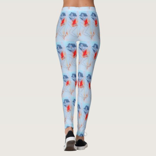 zwarte witte schoonheid leggings (Achterkant)