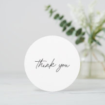 Zwarte witte script bedankkaart chic