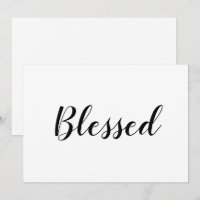 zwarte witte script, schattige Thanksgiving kaart