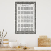 Zwarte+witte Seigaiha Wedding/Event Zetel Poster (Keuken)