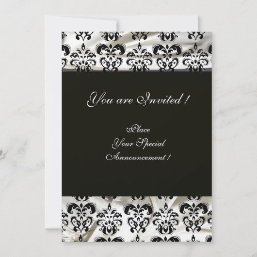 ZWARTE WITTE SILK DAMASKMONOGRAM GOLD KAART (Achterkant)